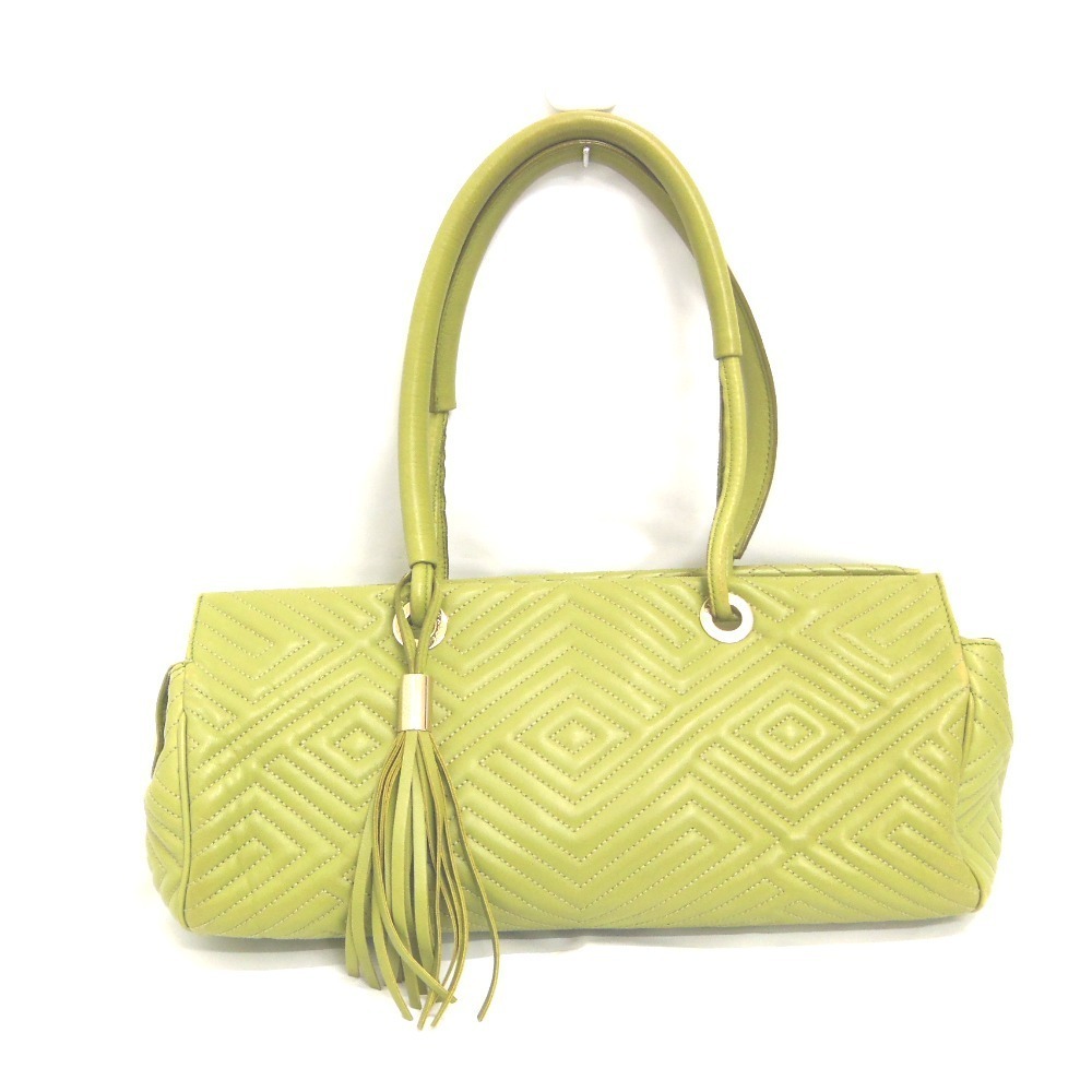 BALLY handbag tassel leather green